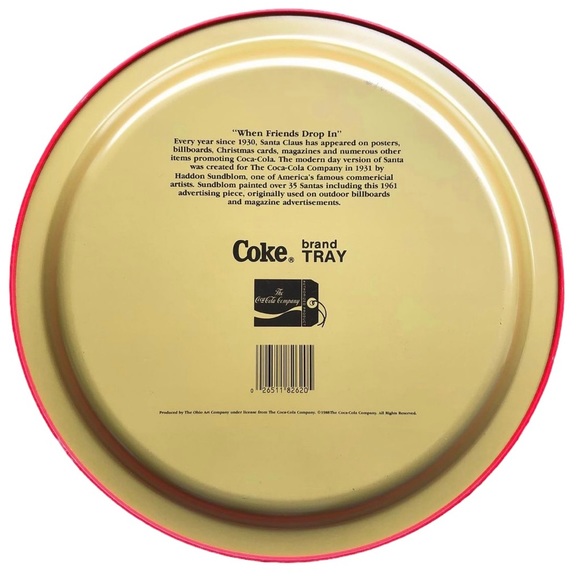 1988 Coca Cola Christmas Tray Santa and Dog - Picture 4 of 4